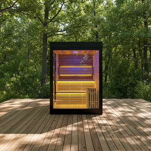 Sauna Eléctrica Personalizada de Madera de <span class=keywords><strong>Hemlock</strong></span> Canadiense y Redwood para 2-4 Personas con Altavoces Bluetooth - Product Image 3