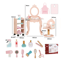 Jouets de jeu en bois pour enfants, ensemble complet de miroirs, jeux de rôle, salon de coiffure, ensemble de jeu en bois