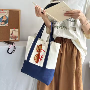 Sac de shopping en toile surdimensionné personnalisé, fermeture éclair, poignée longue épaule, motif lettres, impression soie, ECOGREENBAG, personnalisable - Product Image 5