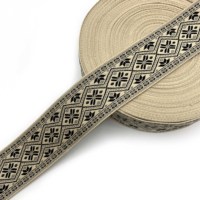 Sangle en jacquard polyester double face personnalisable, motif losanges géométriques durables