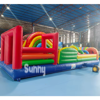 Parcours d'obstacles gonflable pas cher sur le thème de l'océan, bleu, pour adultes, château gonflable, parcours d'obstacles, combo sportif pour enfants