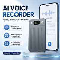 Enregistreur vocal IA USB magnétique, traducteur instantané 93 langues, transcription vocale en texte, 15h d'enregistrement, mini