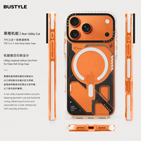 Nouveauté Coque de protection magnétique transparente de luxe en TPU+PC+TPE 360° avec logo personnalisé peint par UV pour 18 Pro Max