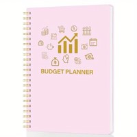 Carnet de planification budgétaire rose A5 non daté, organiseur financier à spirale double avec suivi des dettes, récapitulatif mensuel du budget pour usage personnel