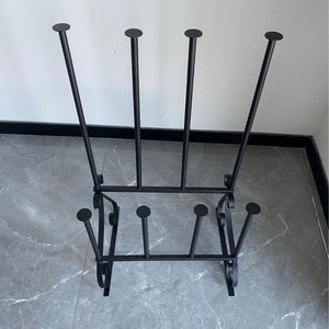 Modern Wrought Iron Shoe Rack Black Portable Boot Storage Rack Household Tall Shoe Organizer MX01 - Product Image 3