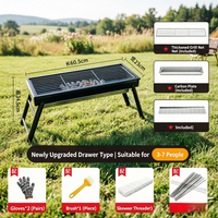 Barbecue au charbon de bois en acier inoxydable, four pliable sans fumée pour l'extérieur, portable, pour la maison et le jardin, avec grille à viande