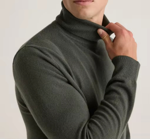 Suéter de Cachemira Personalizado de Alta Calidad, Diseño Casual Simple, Cuello Alto, Color Sólido, Tejido de Punto, para Hombre - Product Image 4