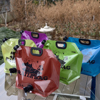Sac à eau portable et durable en PET avec robinet de stockage pour camping, randonnée, voyage, urgence, sport, eau minérale YAE-PACK
