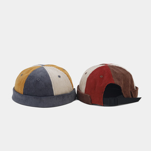 Retro Colorblock Corduroy Beanie Mütze Unisex Randlose Bocker Skull Cap Winter Outdoor Sport Freizeit Streetwear Mode Accessoire - Product Image 2