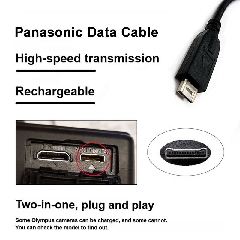HongXing 1.5m 14pin 14p USB Charging Cable DMC-FZ35 FZ38 TS1 for Camera for Panasoni
