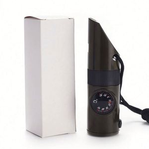 Sifflet de survie extérieur étanche personnalisé à décibels élevés avec boussole, lampe torche LED, réflecteur et cordon pour le camping et les activités de printemps - Product Image 4