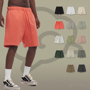OEM Wholesale Men Vintage Washed Sweat Shorts TKAN7731 Custom Logo Blank Heavyweight Cotton Y2K Unisex Streetwear Summer Shorts - Product Image 1