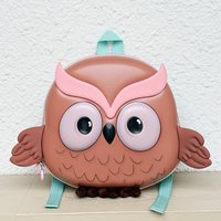 Mochila Escolar Impermeable de EVA con Diseño de Dibujos Animados, Cierre de Cremallera, Forma de Búho 3D para Niñas