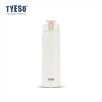 Gobelet isotherme réutilisable en acier inoxydable SUS304 avec paille intégrée et couvercle rabattable anti-fuite, bouteille d'eau thermique pour les voyages en voiture