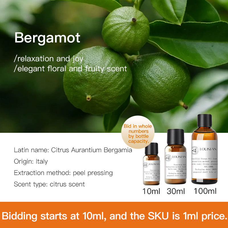 Huile essentielle de bergamote (Italie) commande minimum 10 ml