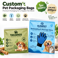 Sacs d'emballage jetables givrés en CPE à trois soudures latérales, avec logo personnalisé imprimé, certifiés ISO9001, faible MOQ, vente en gros pour animaux de compagnie