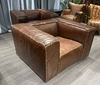 Canapé en cuir rétro industriel Aviator avec fonction rafraîchissante pour la maison, le bureau, la chambre, la salle à manger, le salon, meubles de salon