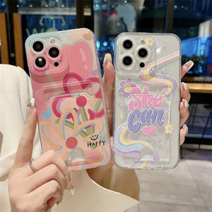 Mới Cắm Trong Thẻ Trong Suốt TPU In Colourful Hoa Điện Thoại Di Động Trường Hợp Bìa Cho <span class=keywords><strong>Iphone</strong></span> 15 14 Pro Max Rõ Ràng Trường Hợp Đối Với Samsung - Product Image 1