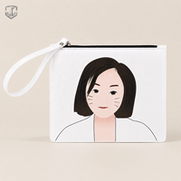 Pochette cosmétique brillante en EVA écologique avec logo personnalisé, étanche, à fermeture éclair, avec dragonne, pour maquillage, idéale pour les boutiques