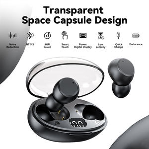 ミニデジタルディスプレイカプセルヘッドセットスポーツハンズフリーステレオサウンドledワイヤレスイヤフォン - Product Image 2