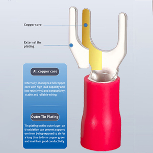 Borne de presse à froid RV Connecteurs de câble Cold Push Pré-isolant Cuivre Sertissage Anneau Terminal Fil Cosses - Product Image 4
