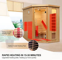 Sauna Sudut Dalam Ruangan Satu Orang yang Dapat Disesuaikan, Terbuat dari Kayu Hemlock Kanada dengan Kursi Santai dan Inframerah