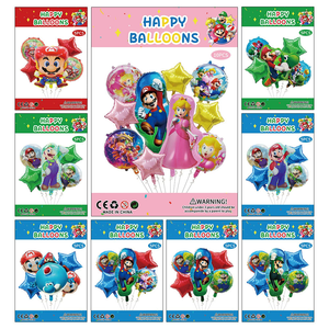 Ensemble de ballons en aluminium de dessin animé Super <span class=keywords><strong>Mario</strong></span> Peach Princess pour la décoration de fête d'anniversaire et les ballons de jeu - Product Image 3