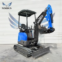 Excavatrice NIMBUS de 2 tonnes équipée d'une pompe à triple engrenage et d'une soupape hydraulique à détection de charge complète, certifiée CE/EPA V