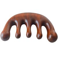 Peigne de massage Gua Sha en bois de santal à dents larges pour le cuir chevelu, le visage et les cheveux