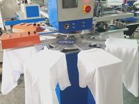 Imprimante rotative à écran sérigraphique 2 couleurs avec four de séchage pour l'impression sur t-shirts, sacs cadeaux et sacs non tissés