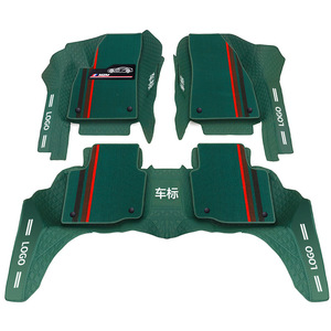 Tấm lót sàn xe hơi cao cấp 5D 3D chống thấm nước, phụ kiện nội thất 4 miếng, chất liệu da PU hai lớp, thảm trải sàn có logo - Product Image 1