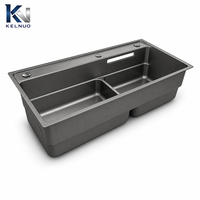 Évier de cuisine intelligent de haute qualité à cuve profonde, évier cascade avec accessoires