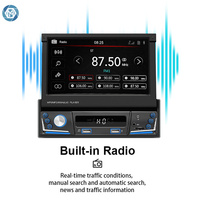 Henmall 7 inç geri çekilebilir multimedya dokunmatik ekran 1 Din araba Stereo radyo MP5 müzik çalar