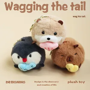 Angela <strong>Panda</strong> Pendant Plush Toy Doll Pull String Capybara <strong>Bag</strong> Charm Keychain Moving PP Cotton Unisex Wholesale - Product Image 4