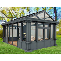 Serre en verre en alliage d'aluminium pliable solarium 4 saisons solarium