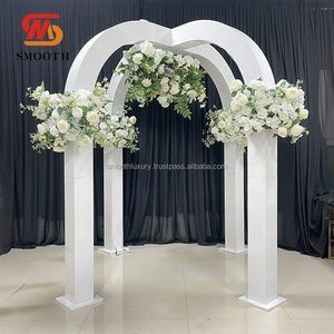 Nuevo diseño acrílico boda Chuppah decoración boda Chuppah blanco Mandap con flores - Product Image 5