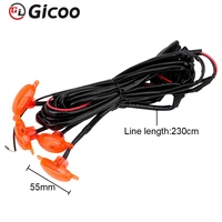 GICOO Feu de calandre LED pour voiture, 6000K Jaune Blanc, Feu de jour, Lentille fumée, Ambre, 12V, IP67, Feu de travail LED