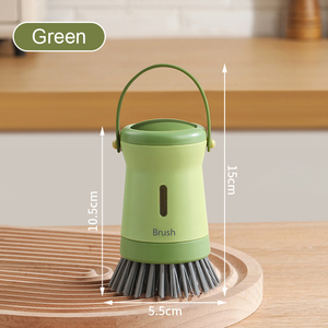 Brosse à vaisselle avec distributeur de savon, éponge de cuisine à pression pour casseroles, conception de rangement suspendu, outil de lavage pour cuisinières et plaques de cuisson - Product Image 2