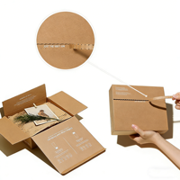 Boîte d'expédition écologique à ouverture facile pour cosmétiques, avec logo personnalisé intérieur/extérieur, en carton ondulé, doublure en mousse, marque personnalisée