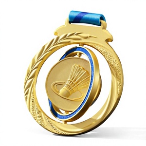 Medaglie Personalizzate Campione del Mondo <span class=keywords><strong>di</strong></span> Badminton Oro Argento Bronzo Stampa UV Medaglia in Metallo per Competizioni Sportive - Product Image 2
