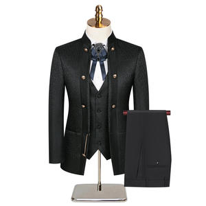 <span class=keywords><strong>Costume</strong></span> d'Affaires Neuf Chinois à Boutonnage Simple pour Hommes, Grande Taille, Trois Pièces, pour <span class=keywords><strong>Mariage</strong></span>, Garçons d'Honneur, E-commerce Transfrontalier Amazon - Product Image 2