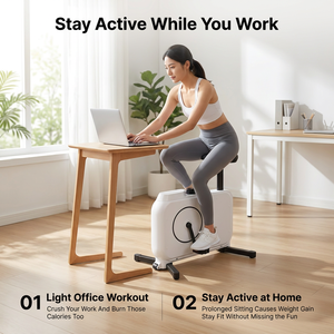 Bicicleta Estática Magnética para Debajo del Escritorio, Silenciosa, con Altura Ajustable, para Ejercicios Cardiovasculares, Pérdida de Peso y Fitness - Product Image 3