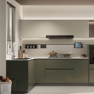 Made in <b>China</b> Small Apartment Kitchen <b>Cabinets</b> Quartz Stone Countertop Integrated <b>Cabinet</b> Custom Package - Product Image 6
