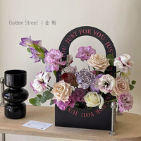 Blumen-Tragebox Faltbarer Blumenkorb DIY Papier-Handtragetasche für Blumen Valentinstag-Geschenktasche