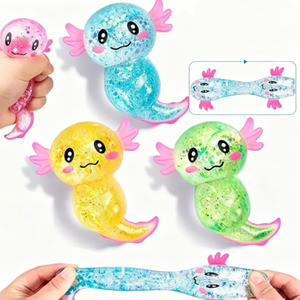 Jouet sensoriel extensible en forme d'axolotl scintillant, boule de sucre moelleuse anti-stress pour enfants - Product Image 2