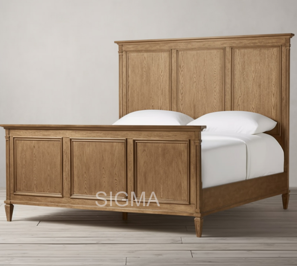 New Arrival Home Furniture Wooden Bed American Style Wood Bed Bedroom Furniture Panel Platform Bed