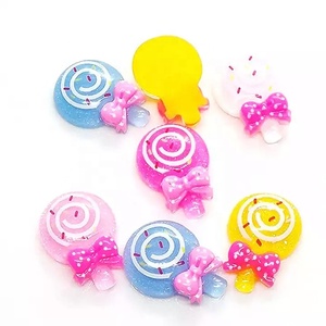 Amuletos Nail Art de Piruleta de colores mezclados, decoración de <span class=keywords><strong>uñas</strong></span> acrílicas de resina Kawaii, piruleta luminosa, dulces, diamantes de imitación para manicura - Product Image 6