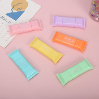Stylo Fluorescent des deux côtés en forme de bonbons, tasses, ensemble de 6 pièces, couleur Macaron, mini pointeur, couleur bonbon pour enfants