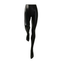 Mannequin femme en fibre de verre noir de 125 cm, pose à une jambe courbée, avec base en métal pour l'affichage de leggings, jeans et pantalons