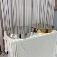 Support de fleurs miroir en acier inoxydable doré pour centre de table, idéal pour mariages, anniversaires, et fêtes prénuptiales - Vente en gros